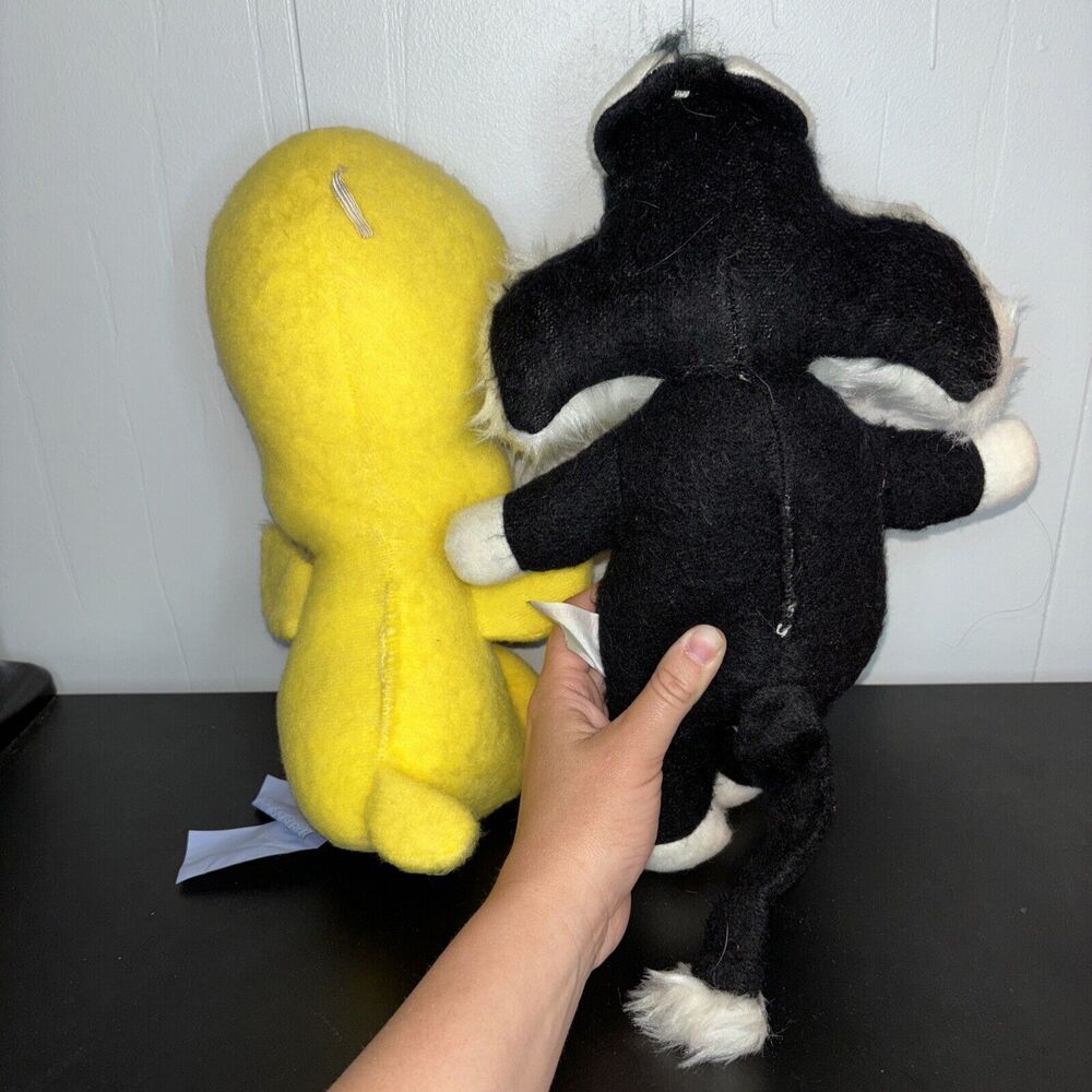 Warner bros Characters Tweety And Sylvester Plush By Mighty Star 1971 - Picture 8 of 8